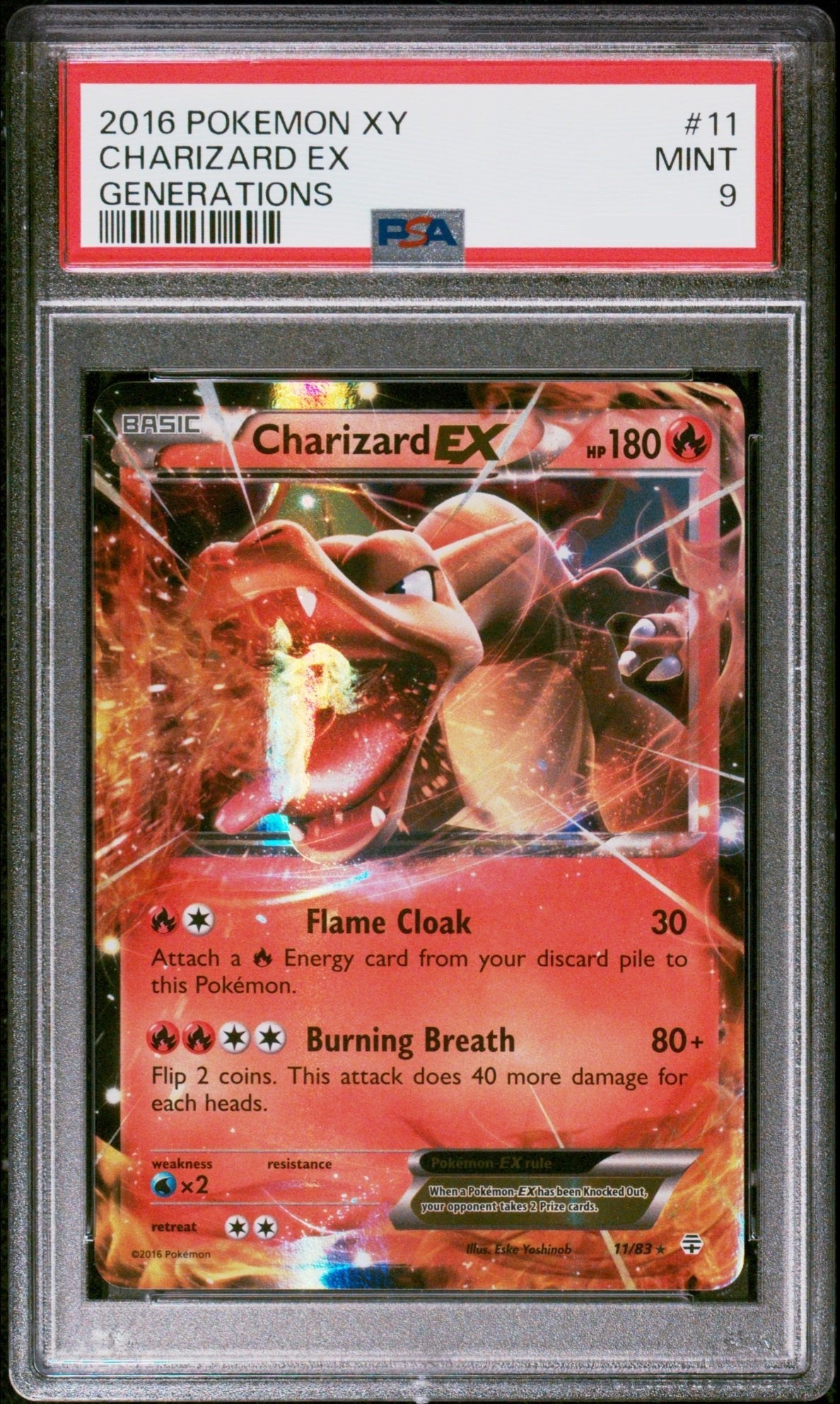 2016 Pokemon XY Generations Holo Charizard Ex #11 - PSA 9 2016 Pokemon XY Generations Holo Charizard Ex #11 - PSA 9