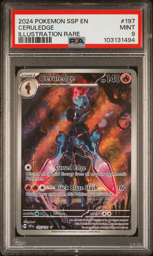 2024 Pokemon Surging Sparks Ceruledge Illustration Rare PSA Grade - 9 - Mr.Ru's TCG