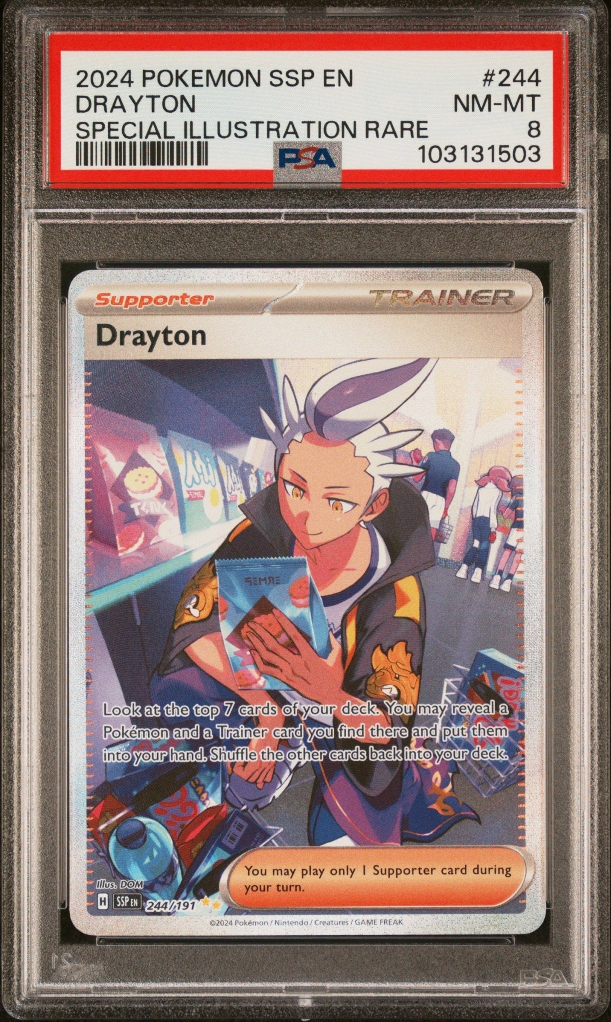 2024 Pokemon Surging Sparks Drayton Special Illustration Rare PSA Grade - 8 - Mr.Ru's TCG