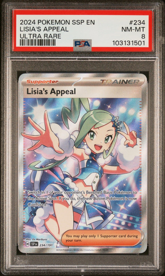 2024 Pokemon Surging Sparks Lisia'S Appeal Ultra Rare PSA Grade - 8 - Mr.Ru's TCG