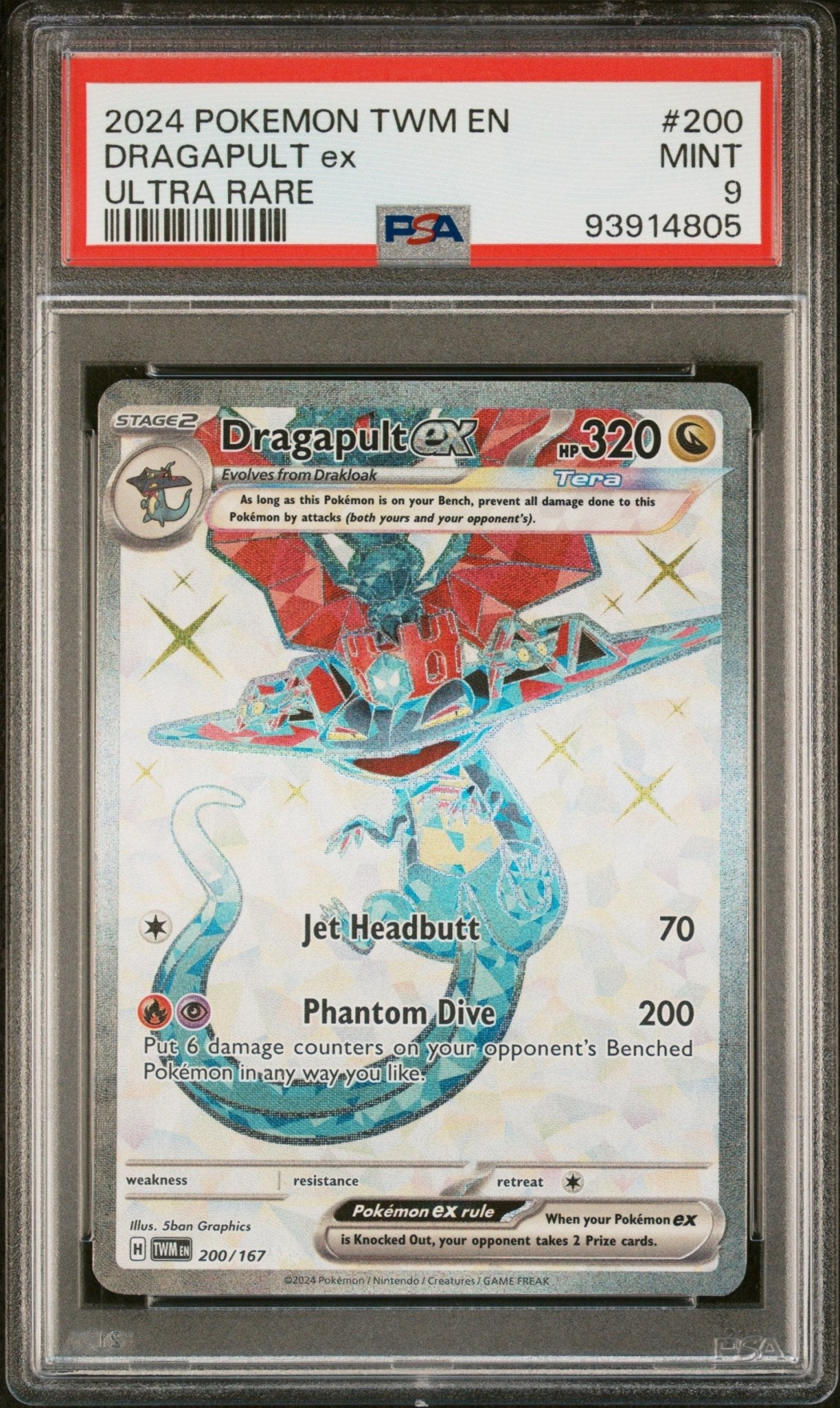 2024 Pokemon Twilight Masquerade Ultra Rare Dragapult Ex #200 - PSA 9 Mr.Ru's TCG 2024 Pokemon Twilight Masquerade Ultra Rare Dragapult Ex #200 - PSA 9 Mr.Ru's TCG