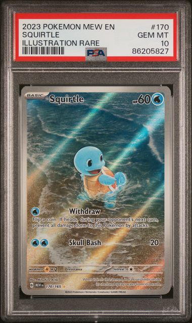 English Pokemon Squirtle 170 Illustration Rare - Scarlet & Violet - 151 - PSA Graded English Pokemon Squirtle 170 Illustration Rare - Scarlet & Violet - 151 - PSA Graded