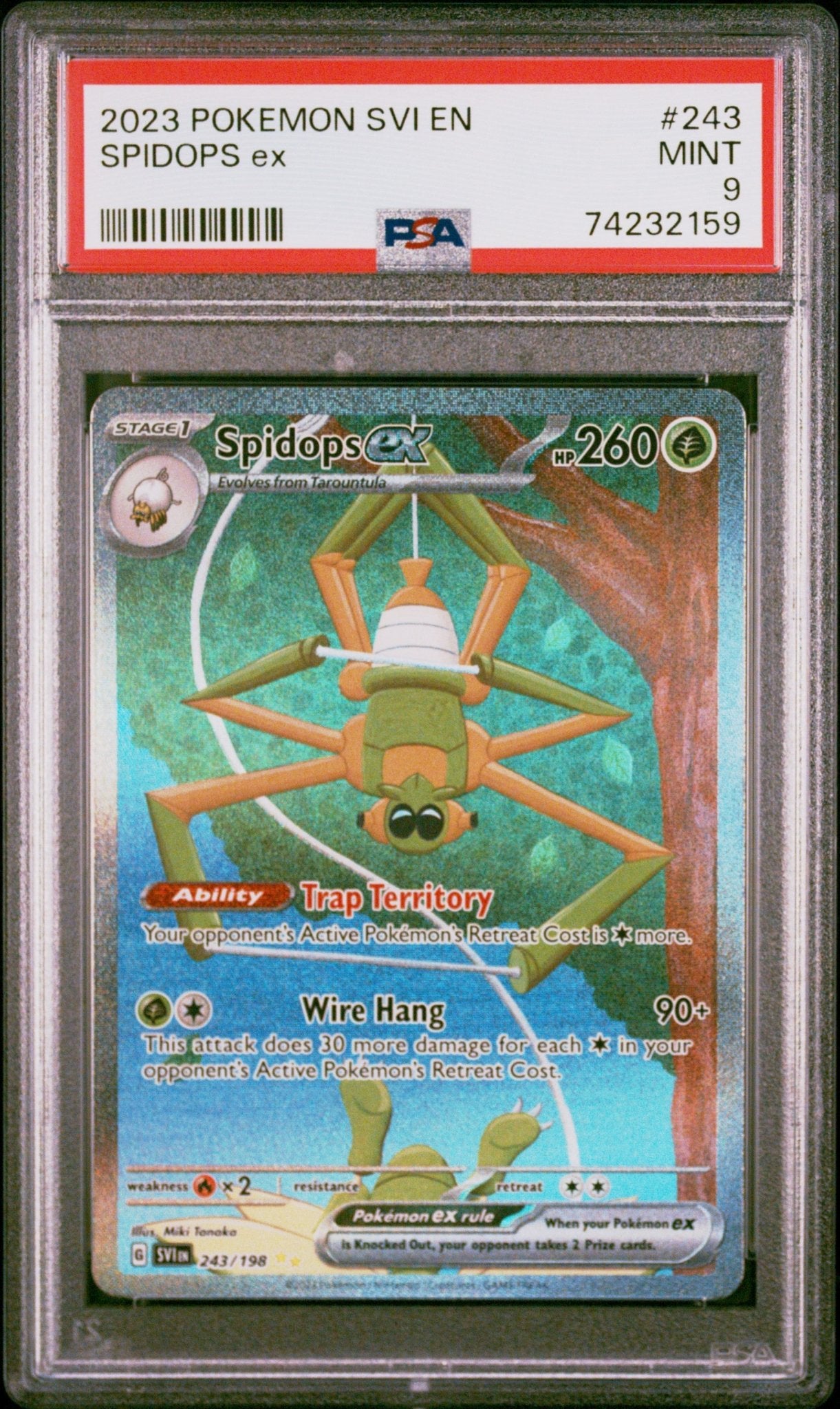 2023 Pokemon Scarlet and Violet Spidops Ex Sir #243 - PSA 9 Mr.Ru's TCG 2023 Pokemon Scarlet and Violet Spidops Ex Sir #243 - PSA 9 Mr.Ru's TCG