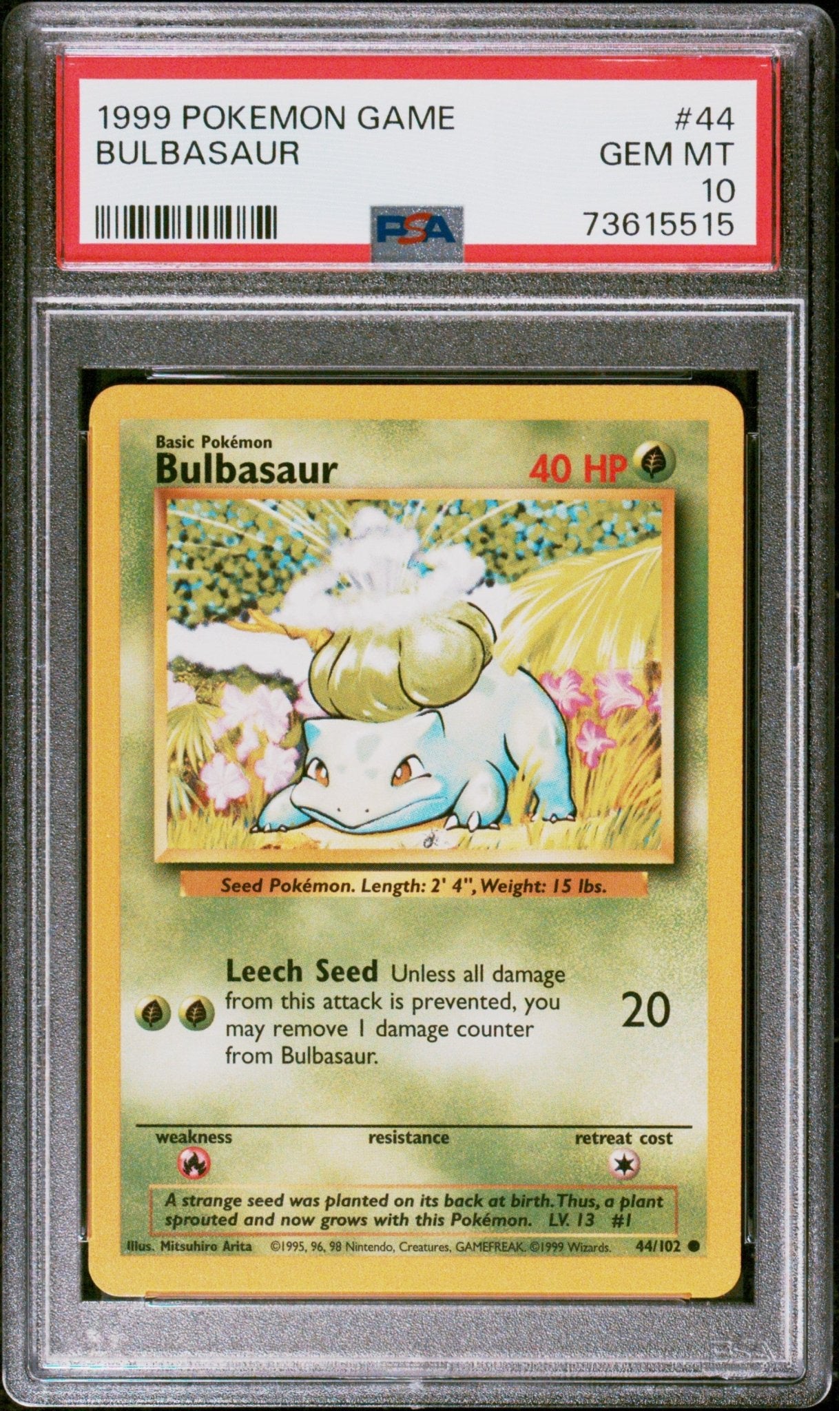 1999 Pokemon Bulbasaur - Base Set - PSA Graded - Mr.Ru's TCG