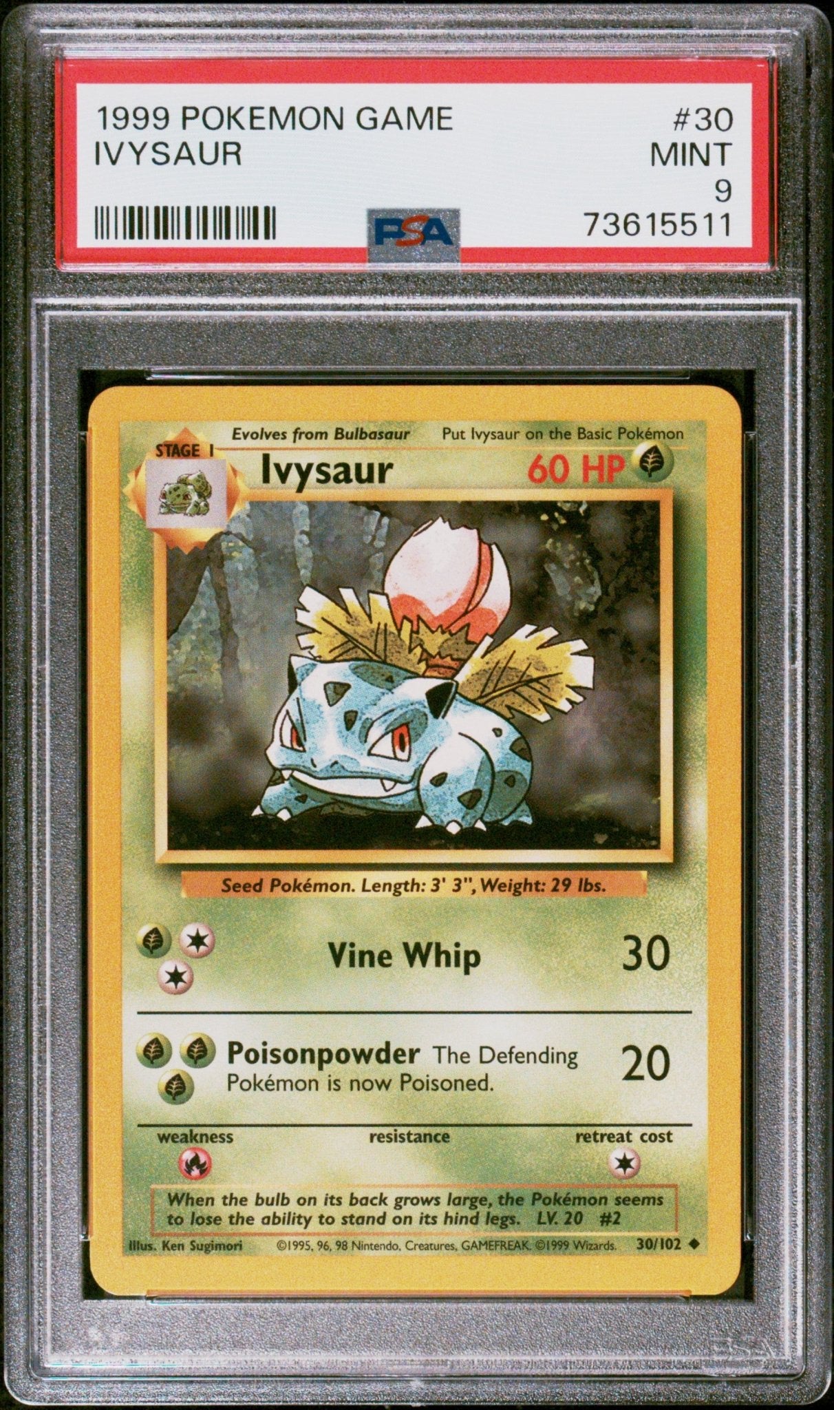 1999 Pokemon Ivysaur - Base Set - PSA Graded - Mr.Ru's TCG