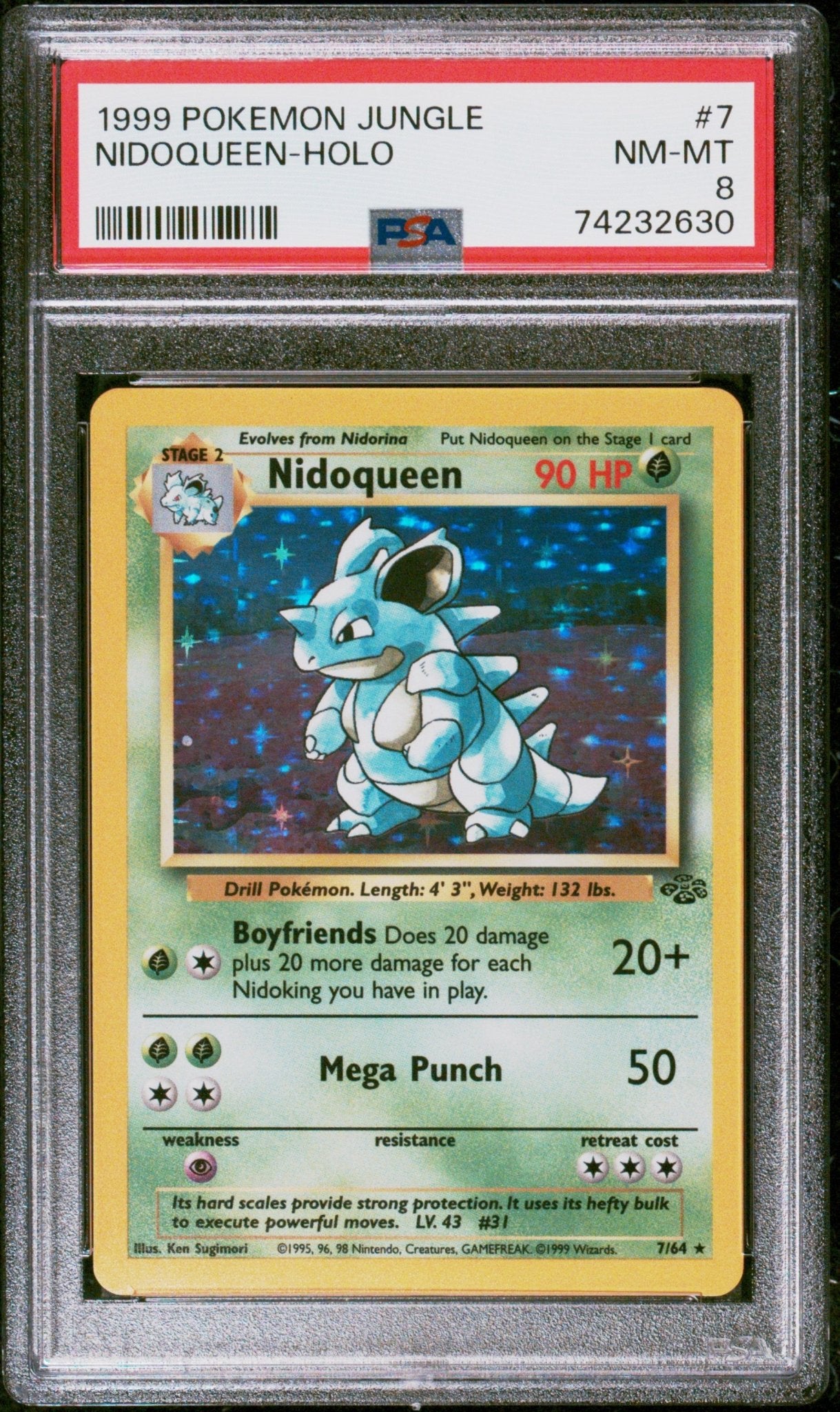 1999 Pokemon Jungle Holo Nidoqueen #7 - PSA Graded - Mr.Ru's TCG