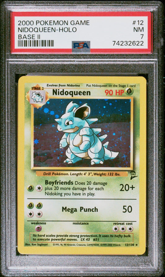 2000 Pokemon Base Set 2 Holo Nidoqueen #12 - PSA Graded - Mr.Ru's TCG