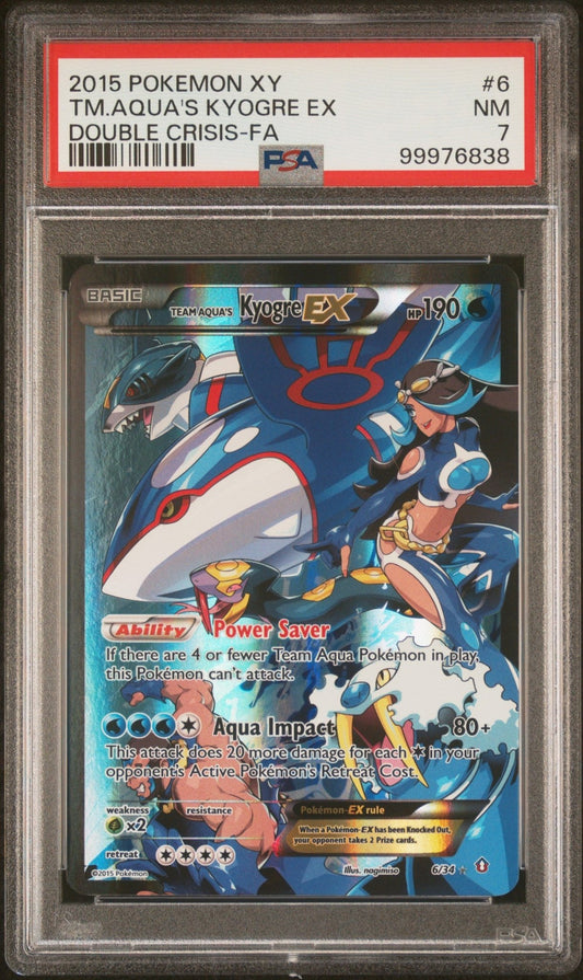 2015 Pokemon Xy Double Crisis Tm.Aqua'S Kyogre Ex Double Crisis - Fa PSA - NM 7 - Mr.Ru's TCG