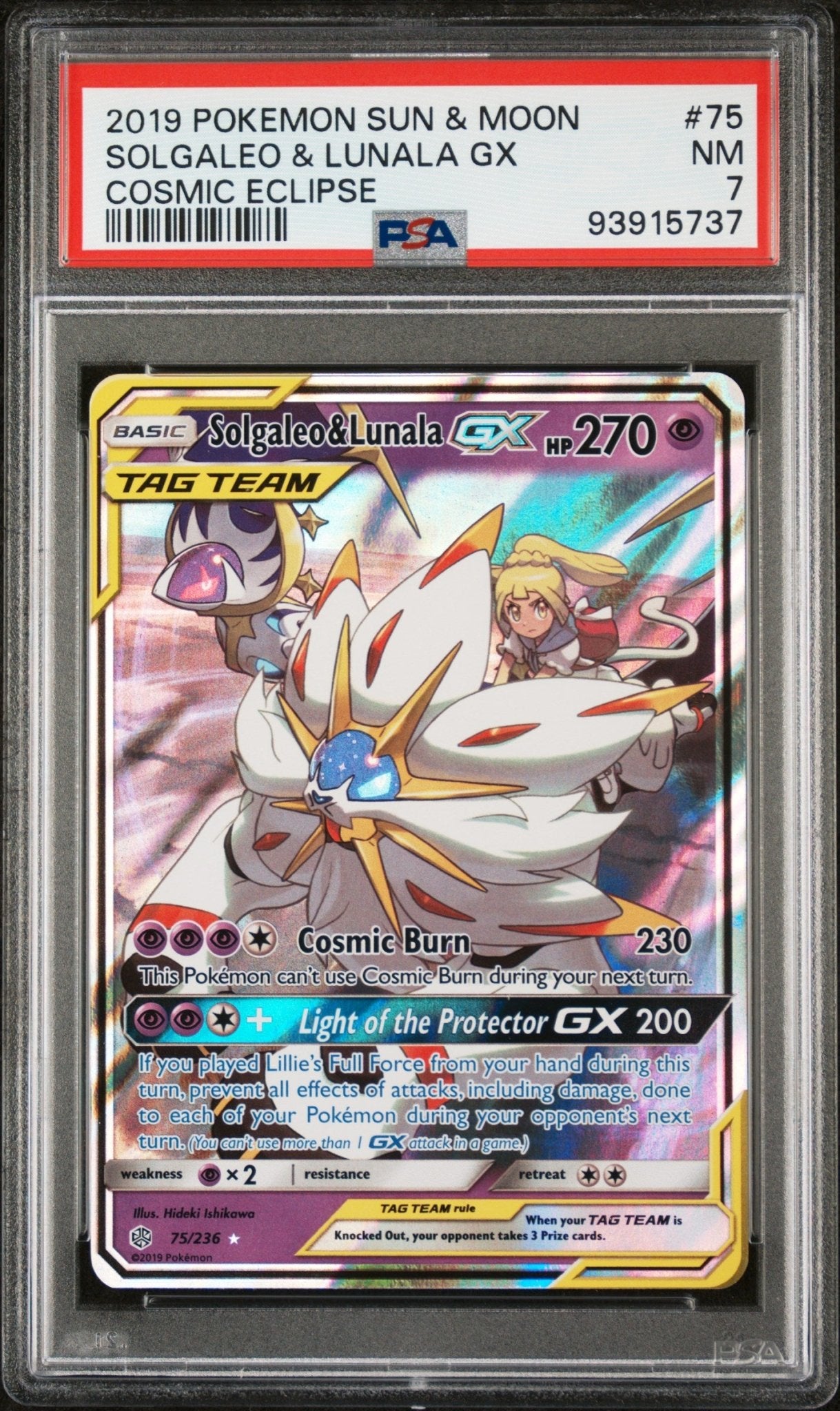 2019 Pokemon Sun and Moon Cosmic Eclipse Solgaleo & Lunala Gx #75 - PSA Graded - Mr.Ru's TCG