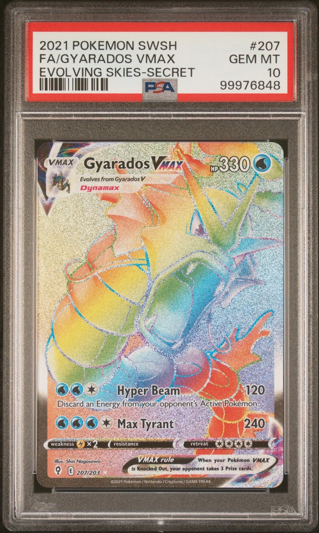 2021 Pokemon Sword & Shield Evolving Skies Gyarados Vmax Secret PSA - GEM MT 10 - Mr.Ru's TCG