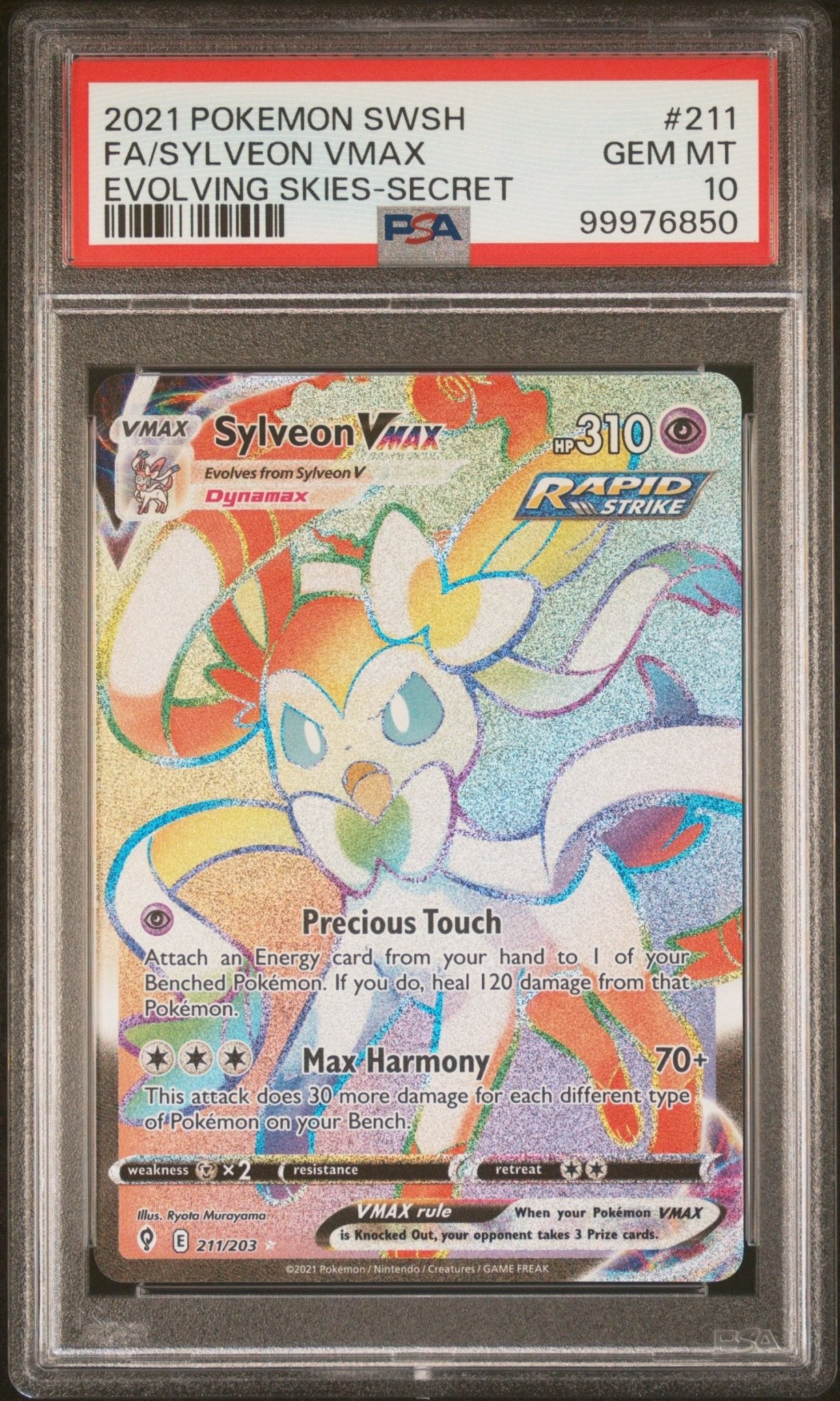 2021 Pokemon Sword & Shield Evolving Skies Sylveon Vmax Secret PSA - GEM MT 10 - Mr.Ru's TCG