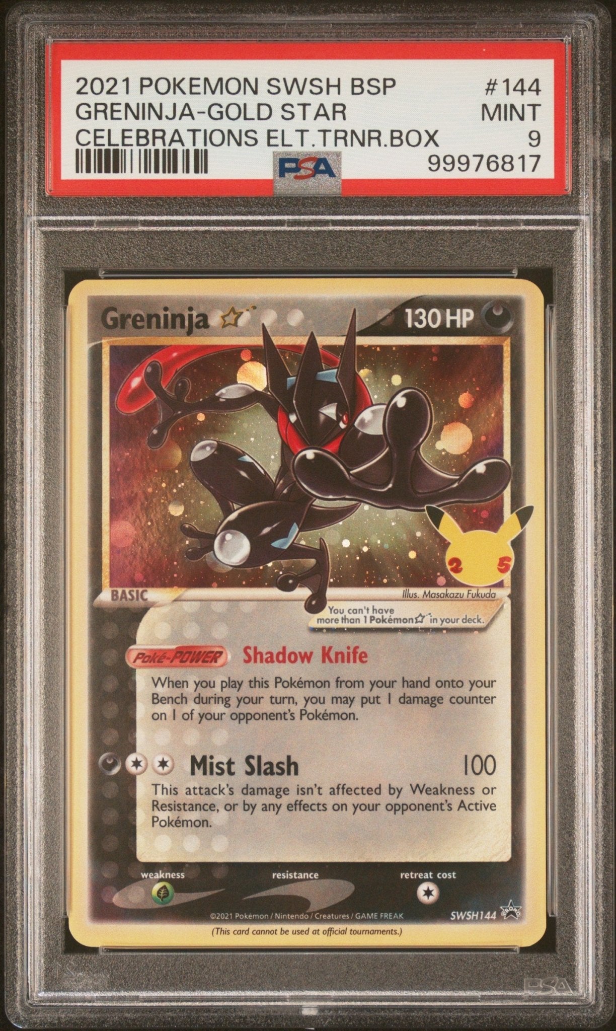 2021 Pokemon Swsh Black Star Promo Greninja - Gold Star Celebrations PSA - MINT 9 - Mr.Ru's TCG