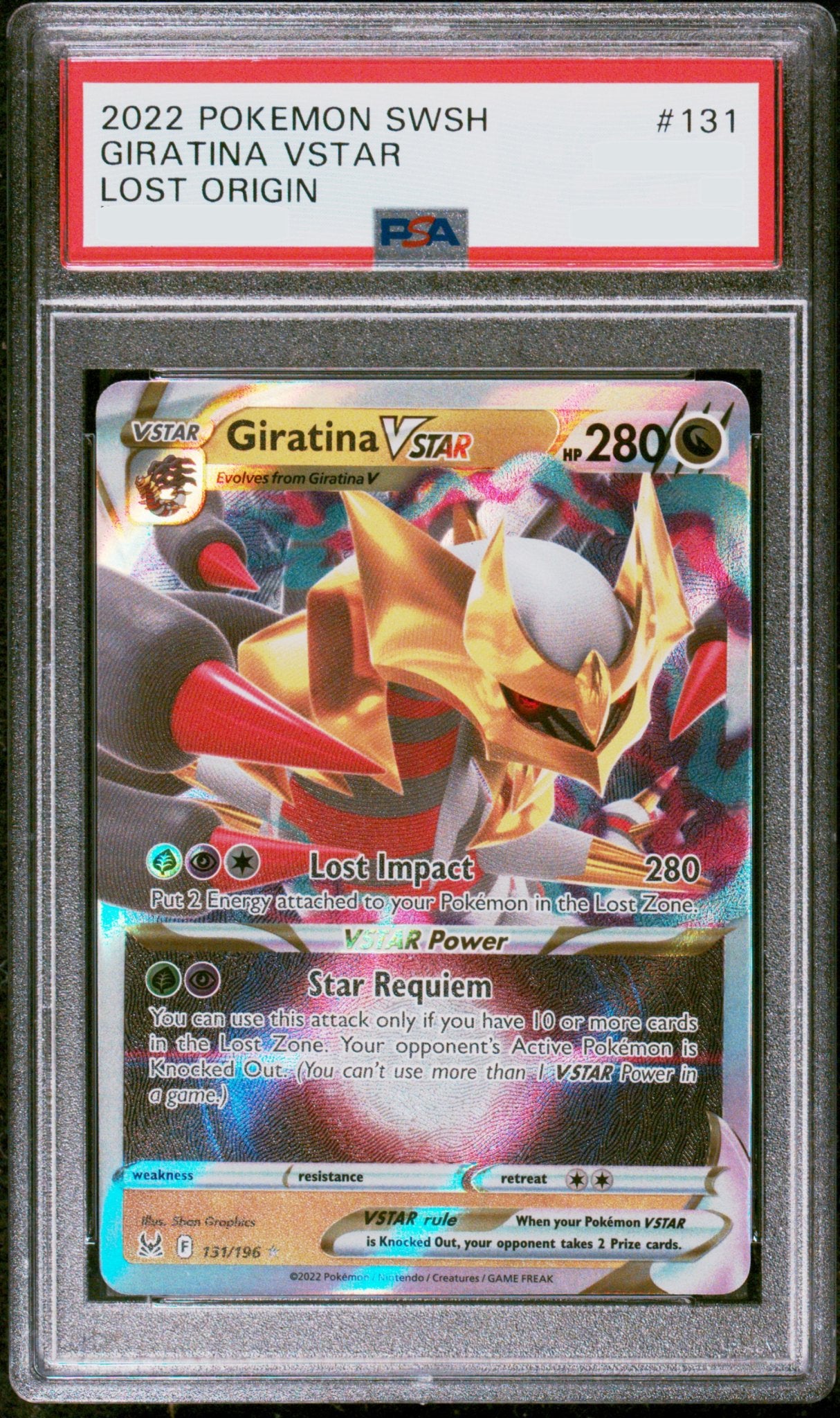 2022 Pokemon Sword and Shield Lost Origin Giratina Vstar #131 - PSA Graded - Mr.Ru's TCG