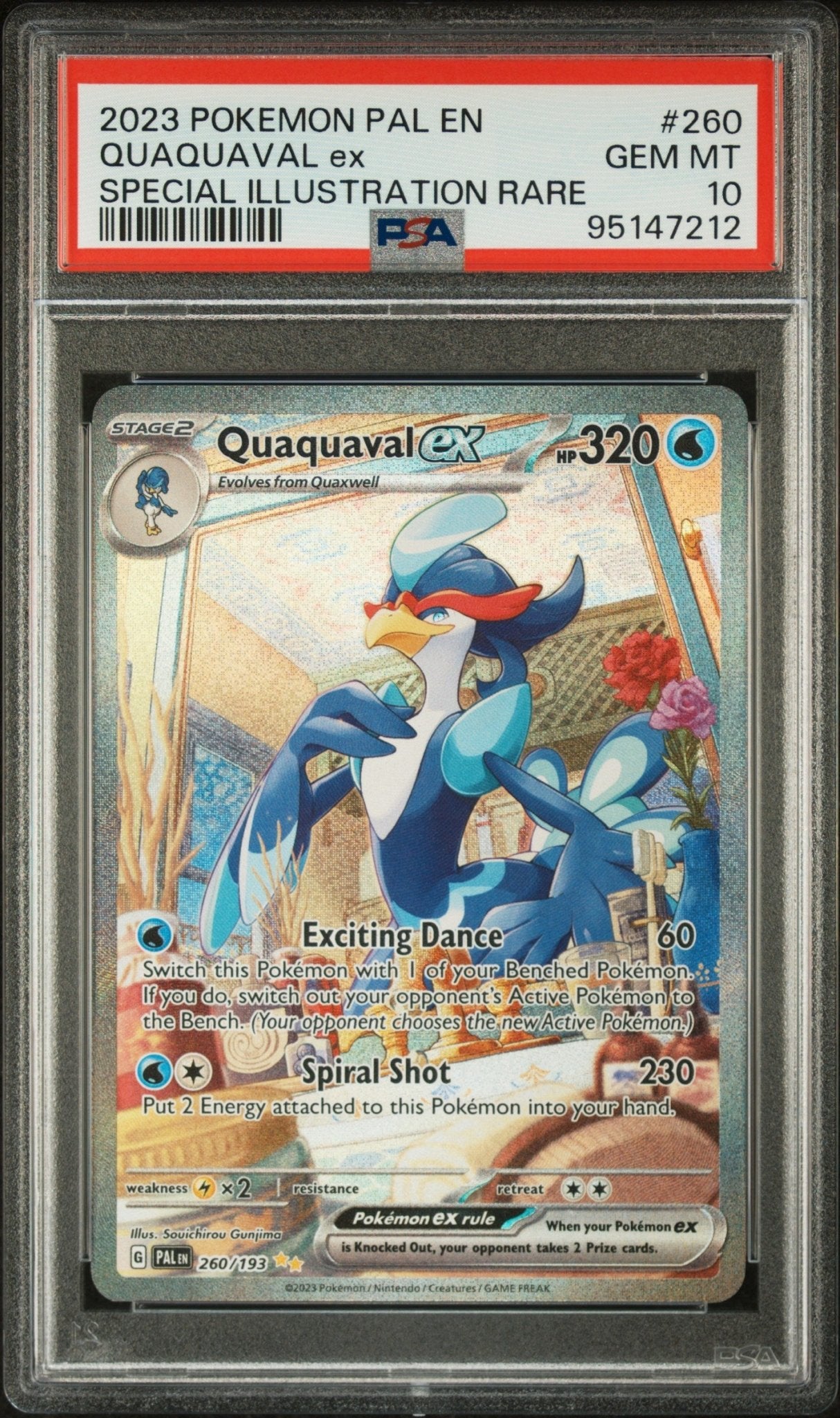 2023 Pokemon Paldea Evolved Quaquaval Ex Special Illustration Rare PSA GEM MT 10 - Mr.Ru's TCG