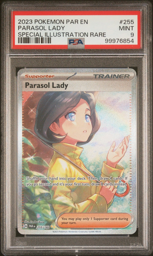 2023 Pokemon Par Paradox Rift Parasol Lady Special Illustration Rare PSA - MINT 9 - Mr.Ru's TCG