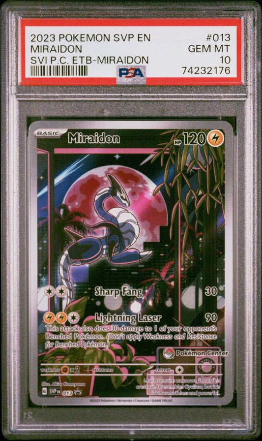 2023 Pokemon Scarlet and Violet Black Star Promo Miraidon Pokemon Center Stamp #013 - PSA Graded