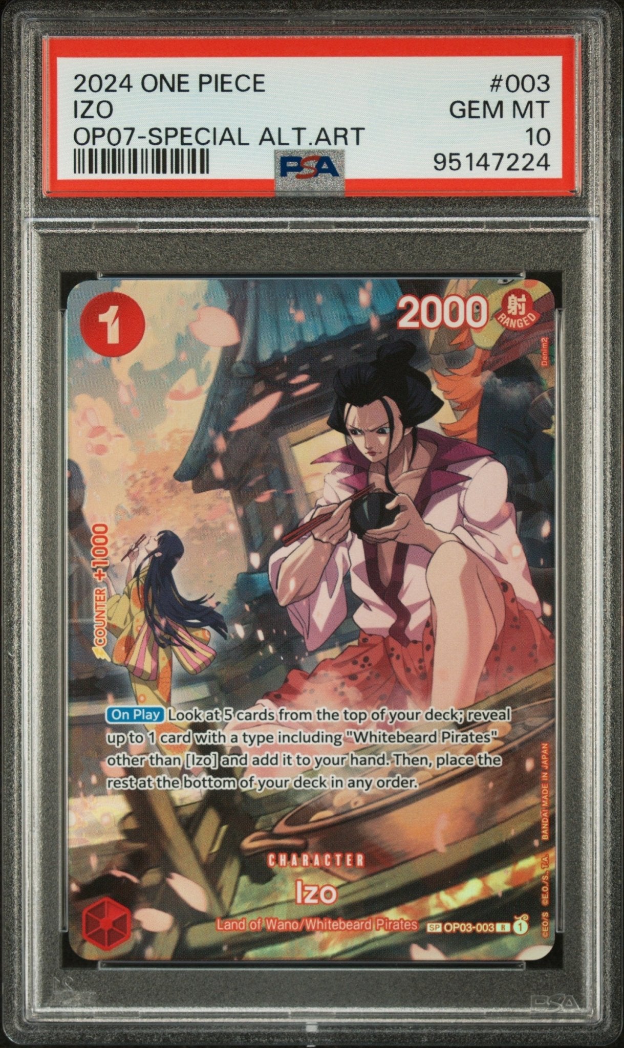 2024 ONE PIECE 500 YEARS IN THE FUTURE 003 IZO SPECIAL ALTERNATE ART - PSA 10 - Mr.Ru's TCG