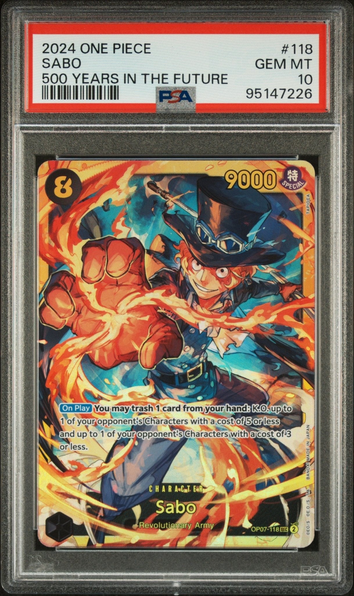 2024 ONE PIECE 500 YEARS IN THE FUTURE 118 SABO - PSA 10 - Mr.Ru's TCG