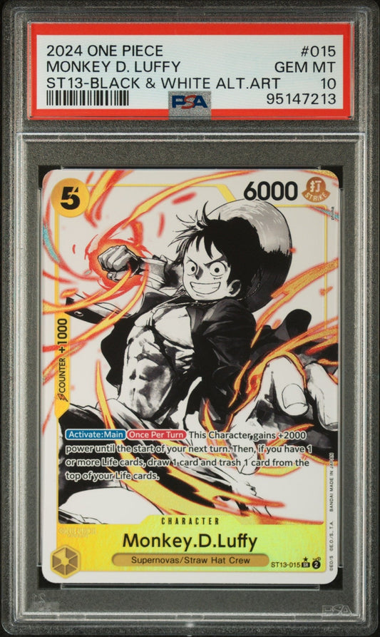 2024 ONE PIECE ULTRA DECK - THREE BROTHERS 015 MONKEY D. LUFFY ALT ART - PSA 10 - Mr.Ru's TCG