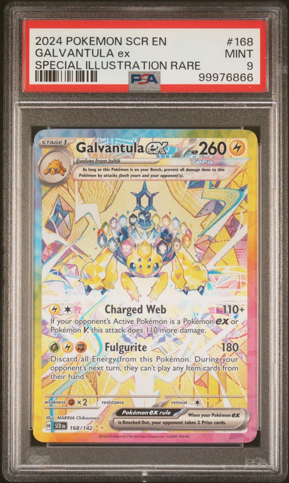 2024 Pokemon Stellar Crown Galvantula Ex Special Illustration Rare PSA - MINT 9 - Mr.Ru's TCG