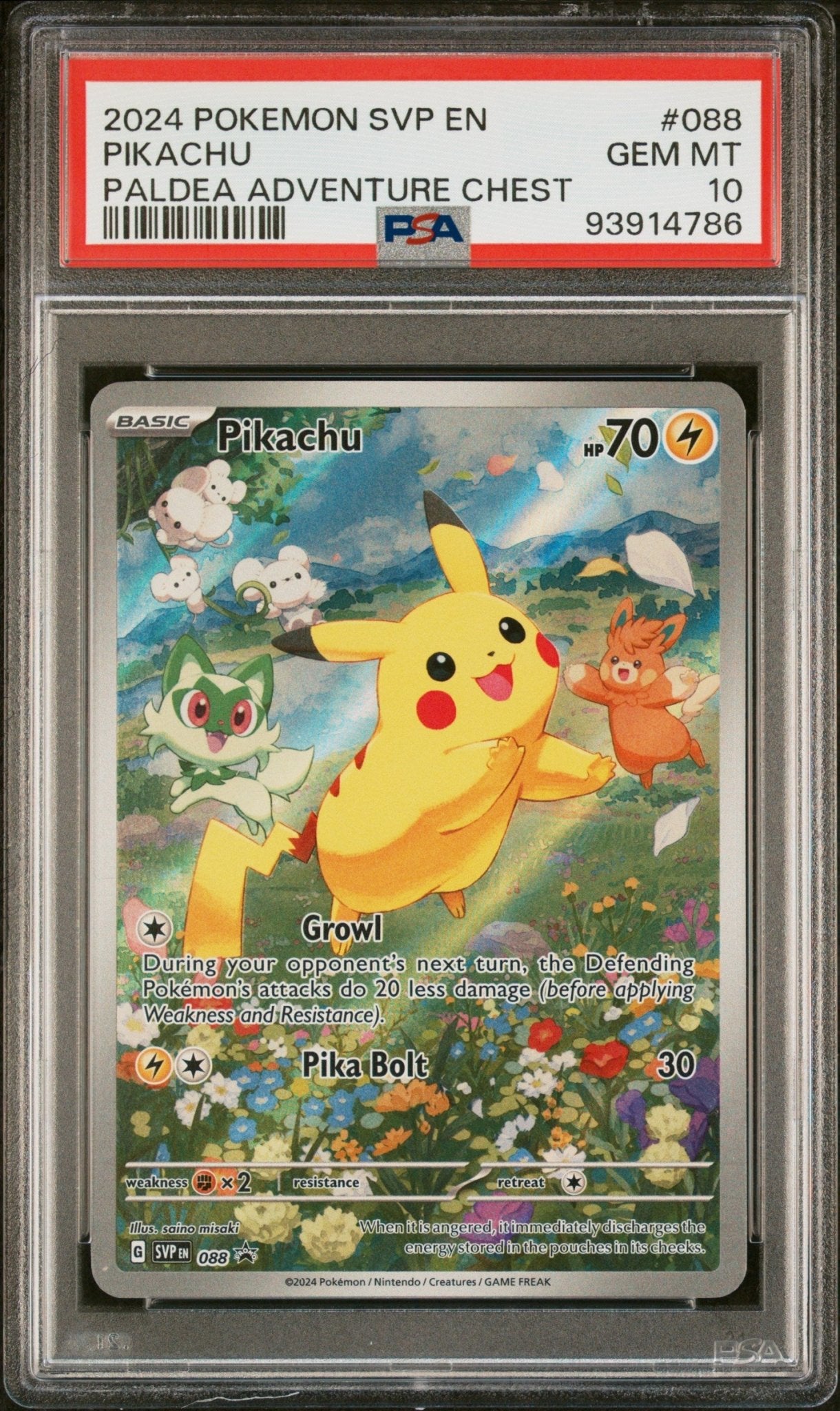 2024 Pokemon Svp En - Sv Black Star Promo Pikachu Paldea Adventure Chest PSA Grade - GEM MT 10 - Mr.Ru's TCG