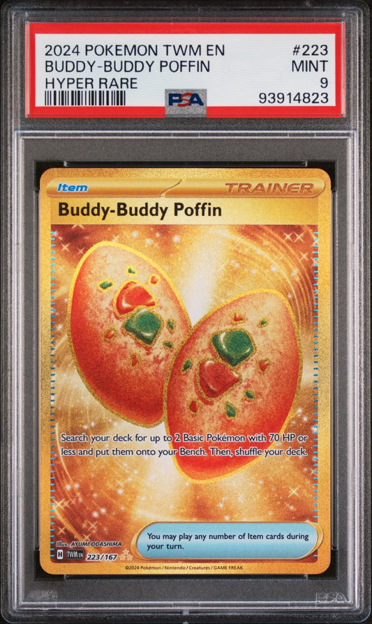 2024 Pokemon Twm En - Twilight Masquerade Hyper Rare Buddy - Buddy Poffin #223 - PSA Graded - Mr.Ru's TCG