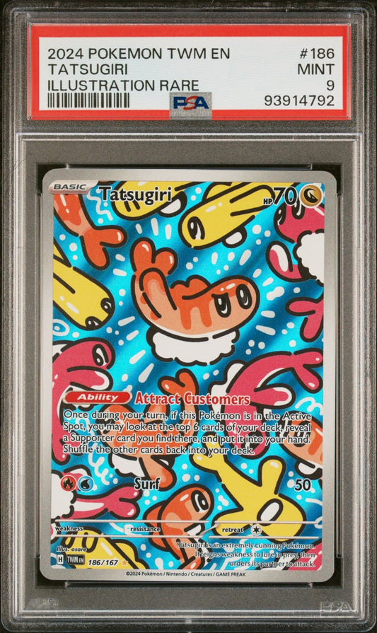 2024 Pokemon Twm En - Twilight Masquerade Illustration Rare Tatsugiri #186 - PSA Graded