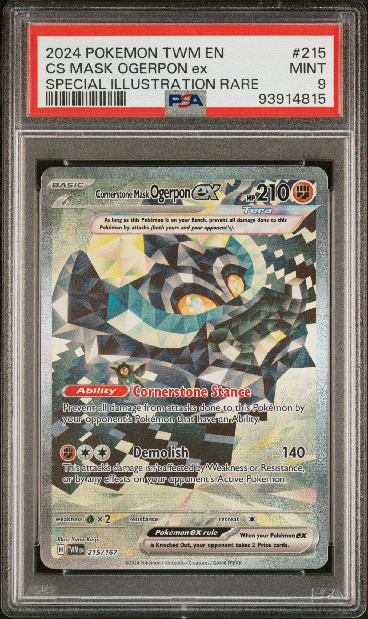 2024 Pokemon Twm En - Twilight Masquerade Special Illustration Rare Cs Mask Ogerpon Ex #215 - PSA Graded - Mr.Ru's TCG