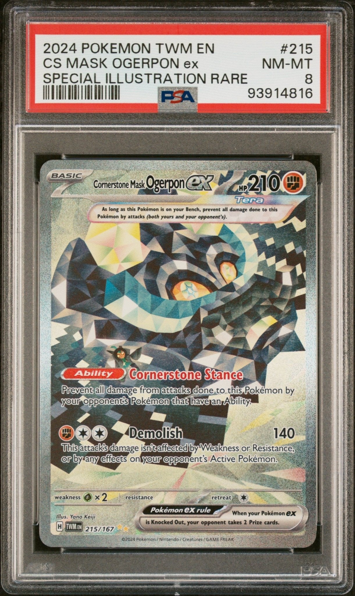 2024 Pokemon Twm En - Twilight Masquerade Special Illustration Rare Cs Mask Ogerpon Ex #215 - PSA Graded - Mr.Ru's TCG