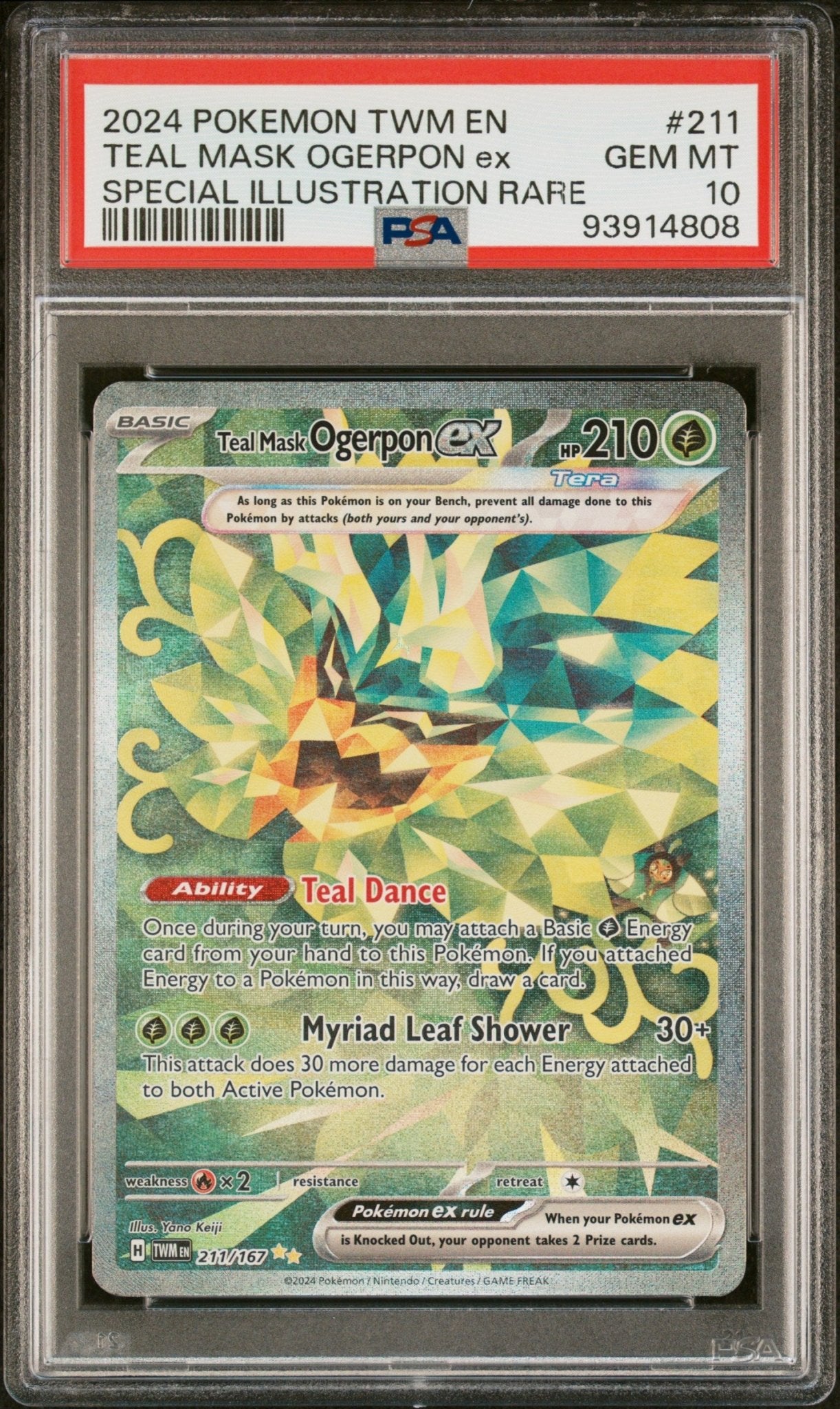 2024 Pokemon Twm En - Twilight Masquerade Special Illustration Rare Teal Mask Ogerpon Ex #211 - PSA Graded - Mr.Rus TCG