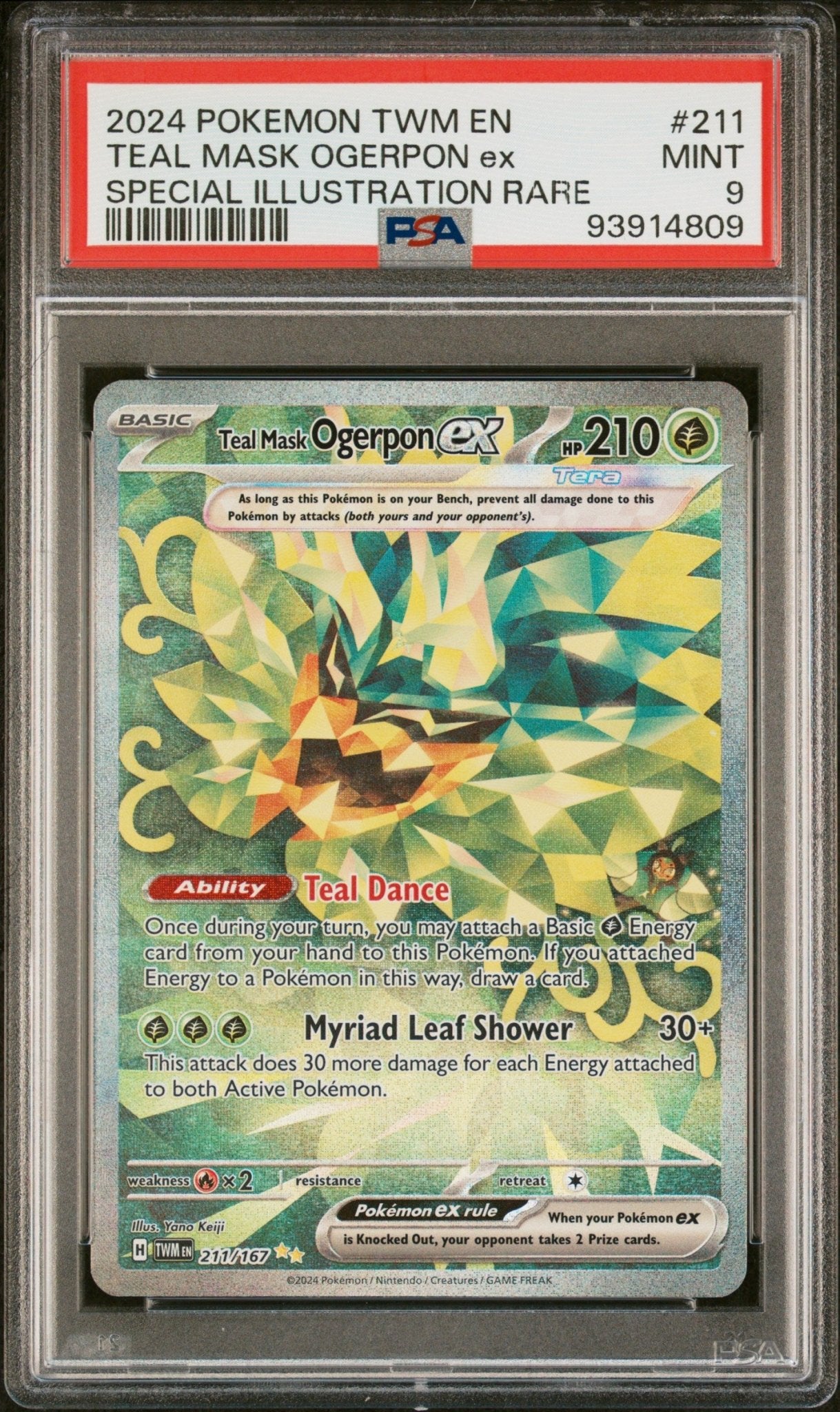 2024 Pokemon Twm En - Twilight Masquerade Special Illustration Rare Teal Mask Ogerpon Ex #211 - PSA Graded - Mr.Rus TCG