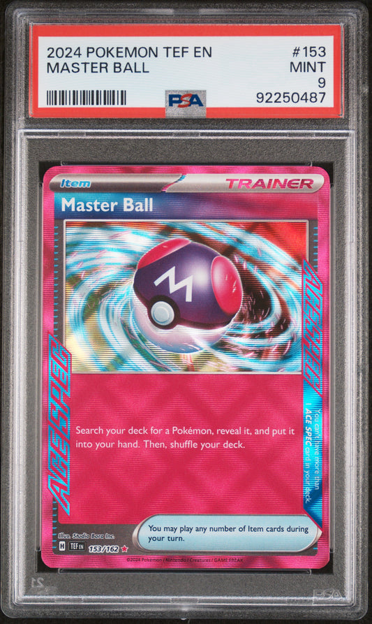 English Pokemon Master Ball 153 - Scarlet & Violet - Temporal Forces - PSA Graded