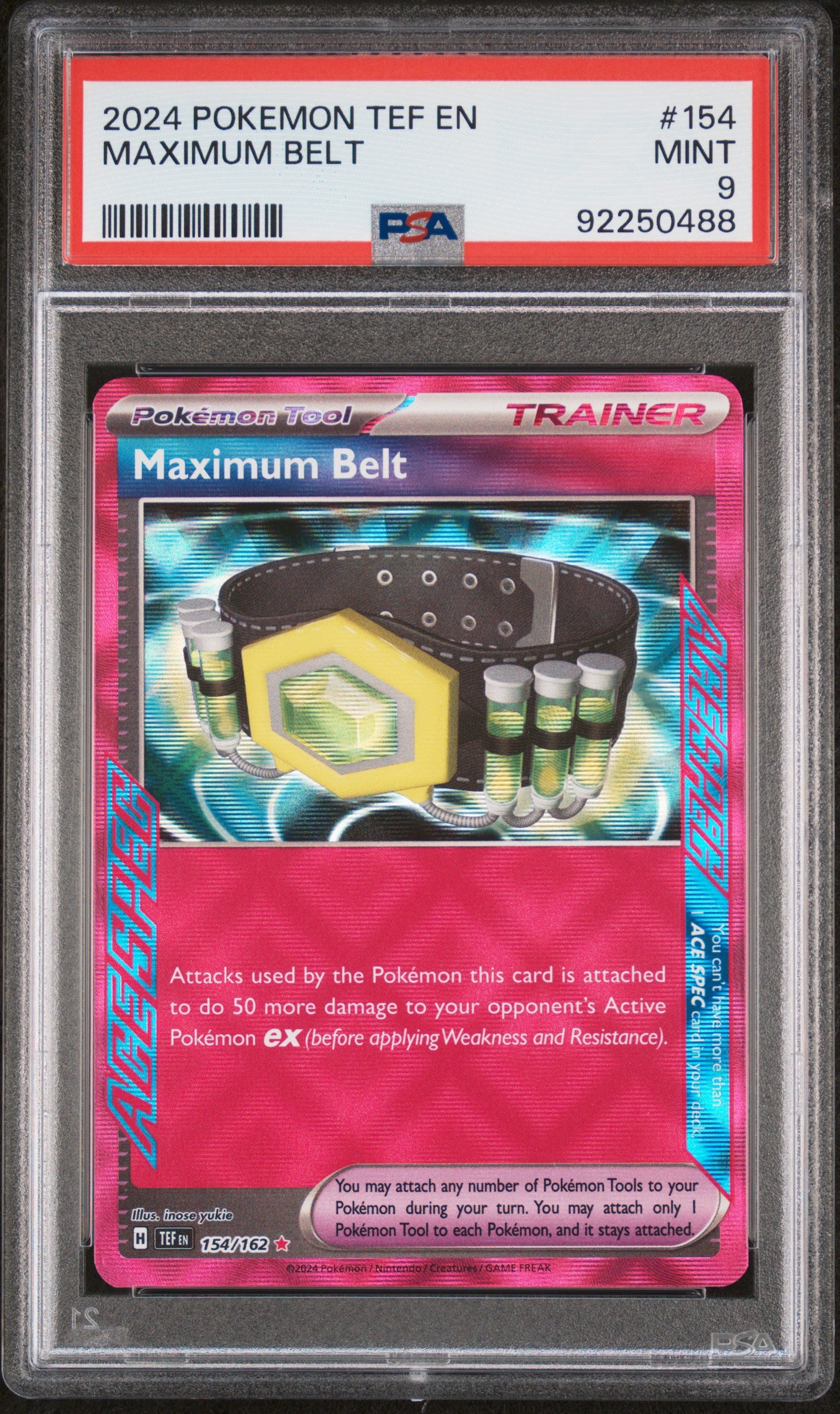 English Pokemon Maximum Belt 154 - Scarlet & Violet - Temporal Forces - PSA Graded