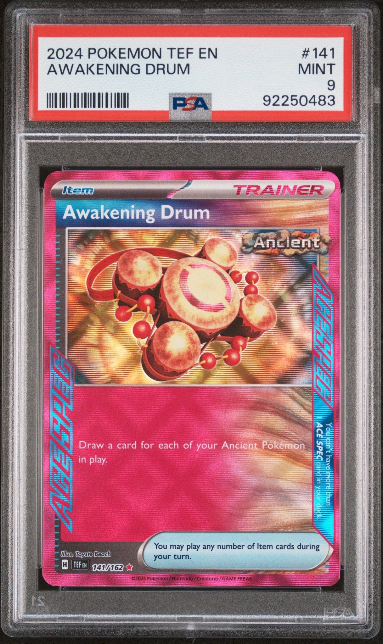 English Pokemon Awakening Drum 141 - Scarlet & Violet - Temporal Forces - PSA Graded - Mr.Ru's TCG