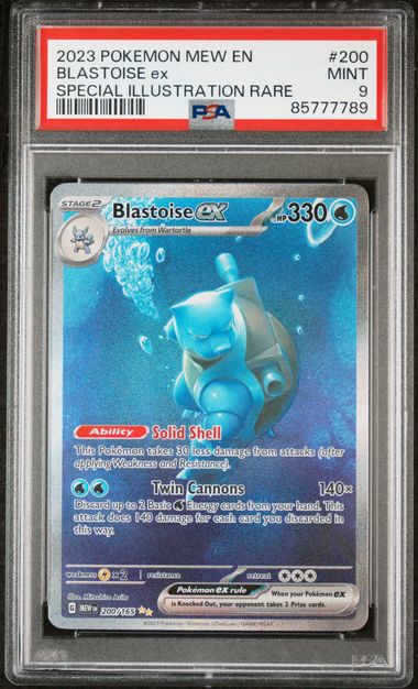 English Pokemon Blastoise EX 200 Illustration Rare - Scarlet & Violet - 151 - PSA Graded - Mr.Ru's TCG