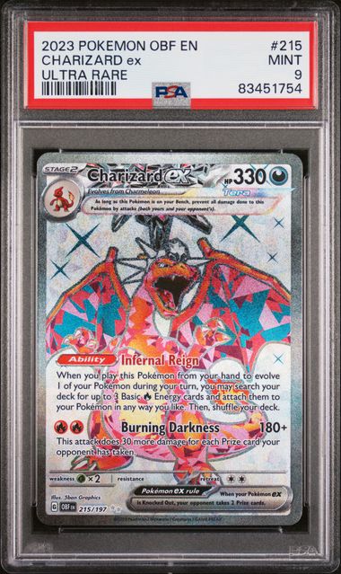 English Pokemon Charizard EX 215 Scarlet & Violet - Obsidian Flames - PSA Graded - Mr.Ru's TCG