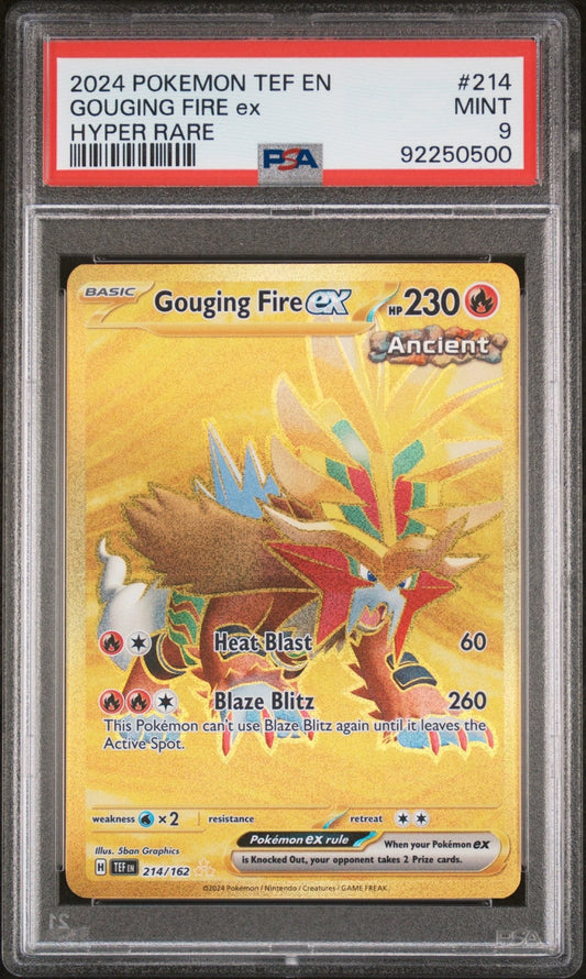 English Pokemon Gouging Fire EX 214 Hyper Rare - Scarlet & Violet - Temporal Forces - PSA Graded - Mr.Ru's TCG