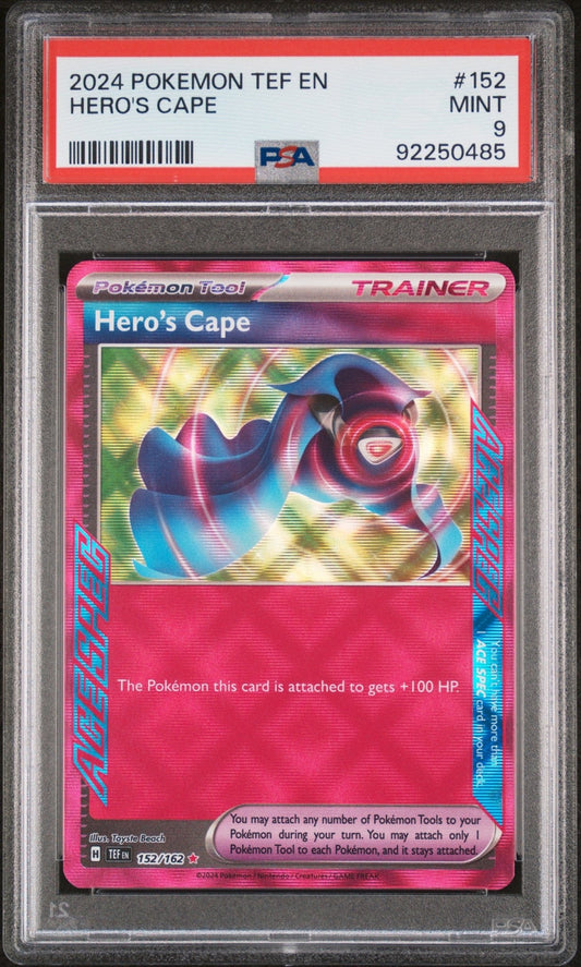 English Pokemon Hero's Cape 152 - Scarlet & Violet - Temporal Forces - PSA Graded - Mr.Ru's TCG