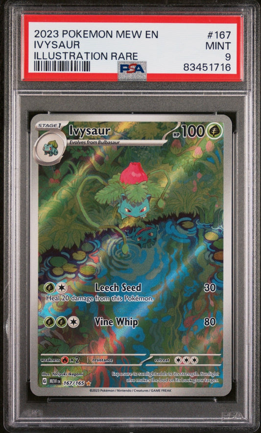 English Pokemon Ivysaur 167 Illustration Rare - Scarlet & Violet - 151 - PSA Graded - Mr.Ru's TCG