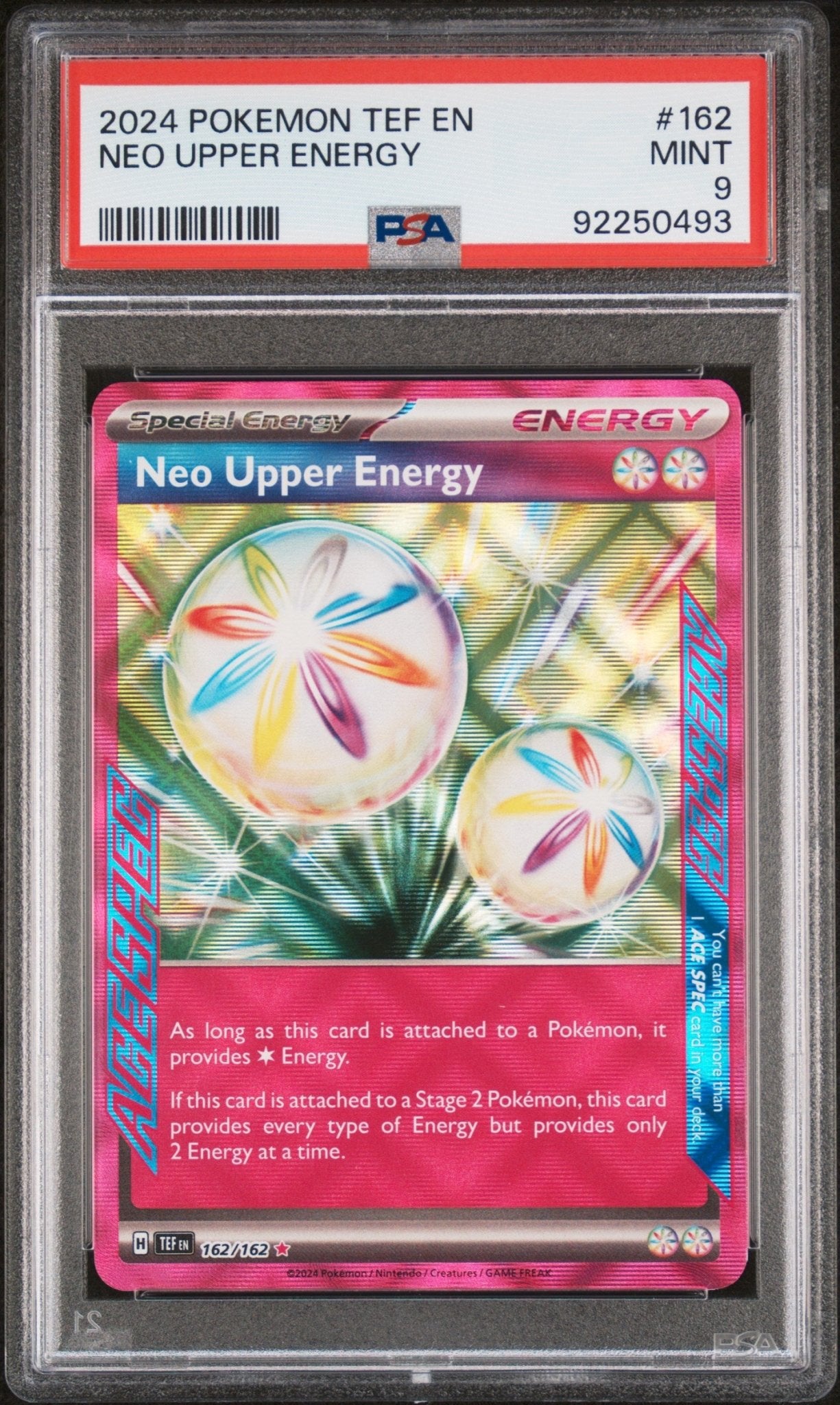 English Pokemon Neo Upper Energy 162 - Scarlet & Violet - Temporal Forces - PSA Graded - Mr.Ru's TCG