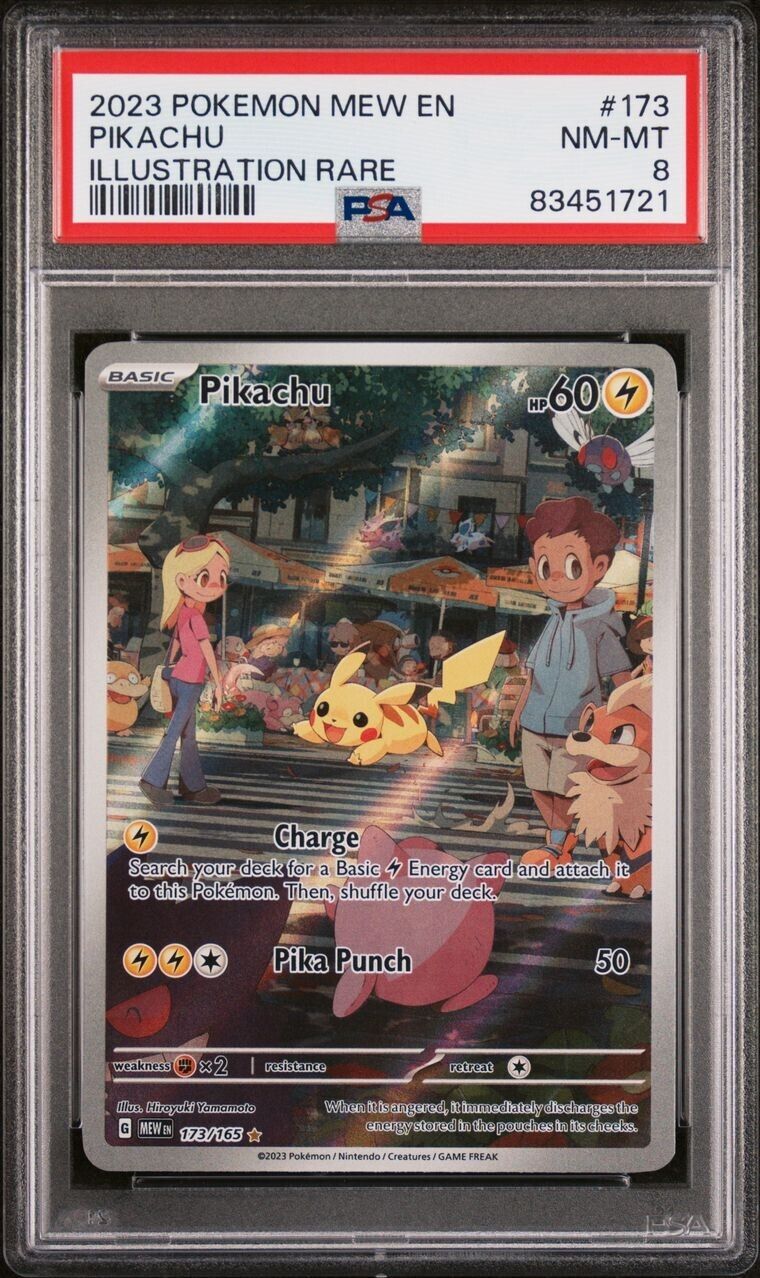 English Pokemon Pikachu 173 Illustration Rare - Scarlet & Violet 151 - PSA Graded - Mr.Ru's TCG