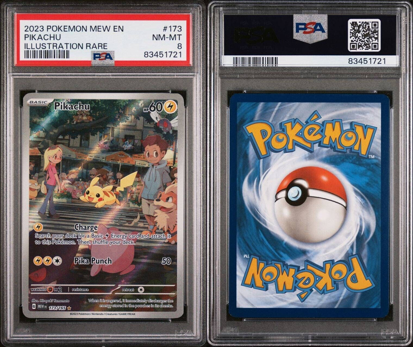 English Pokemon Pikachu 173 Illustration Rare - Scarlet & Violet 151 - PSA Graded - Mr.Ru's TCG